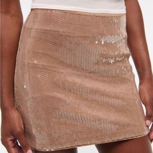 Abercrombie & Fitch Shimmering Beige Mini Skirt